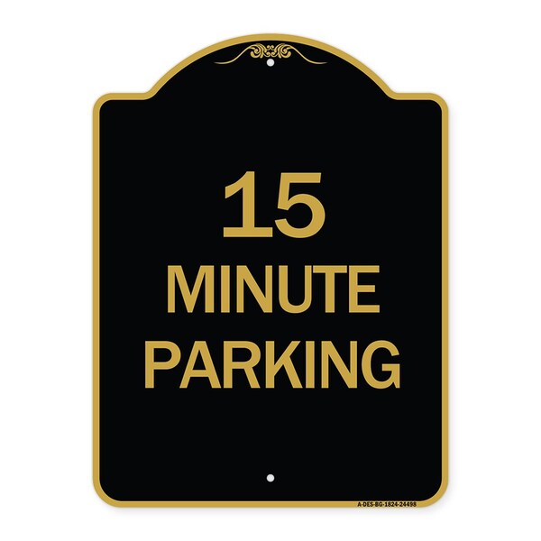 Signmission 2 Hour Parking-Parking for Customers Only, Black & Gold Aluminum Sign, 18" x 24", BG-1824-24498 A-DES-BG-1824-24498 - main